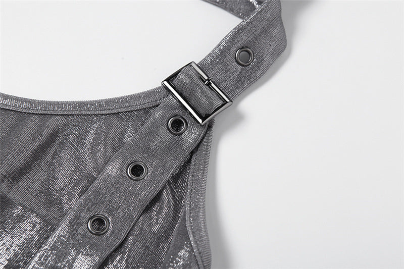 Women's Solid Color Slim Fit Fashion Hooded Halterneck Vest Women