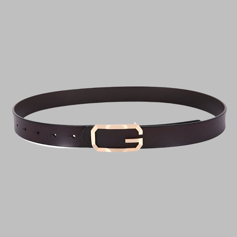 Belt Women's Genuine Leather Simple Smooth Buckle