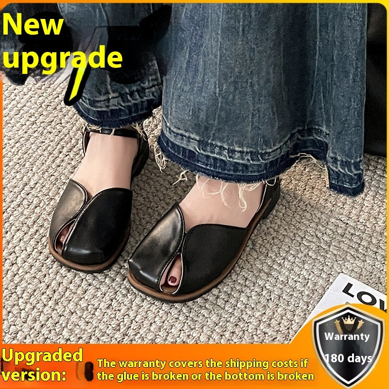 Maillard Style Closed Toe Flat Sandals