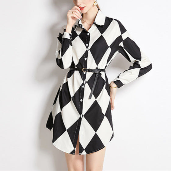 Top Lapel Shirt Printed Long