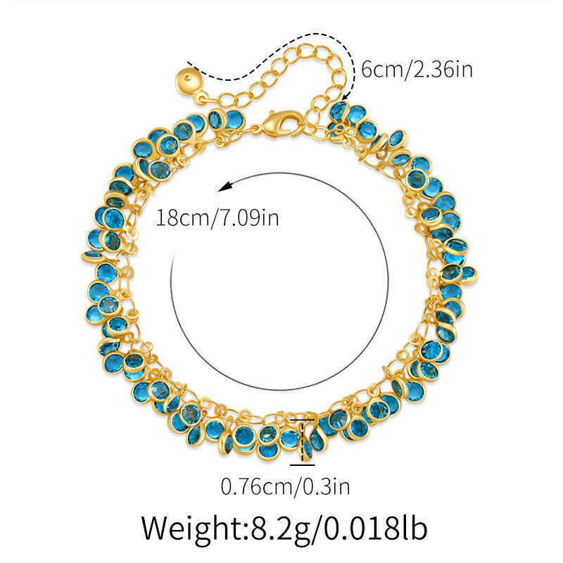 Copper Plating 18K Real Gold Multi-layer Women's New Bracelet