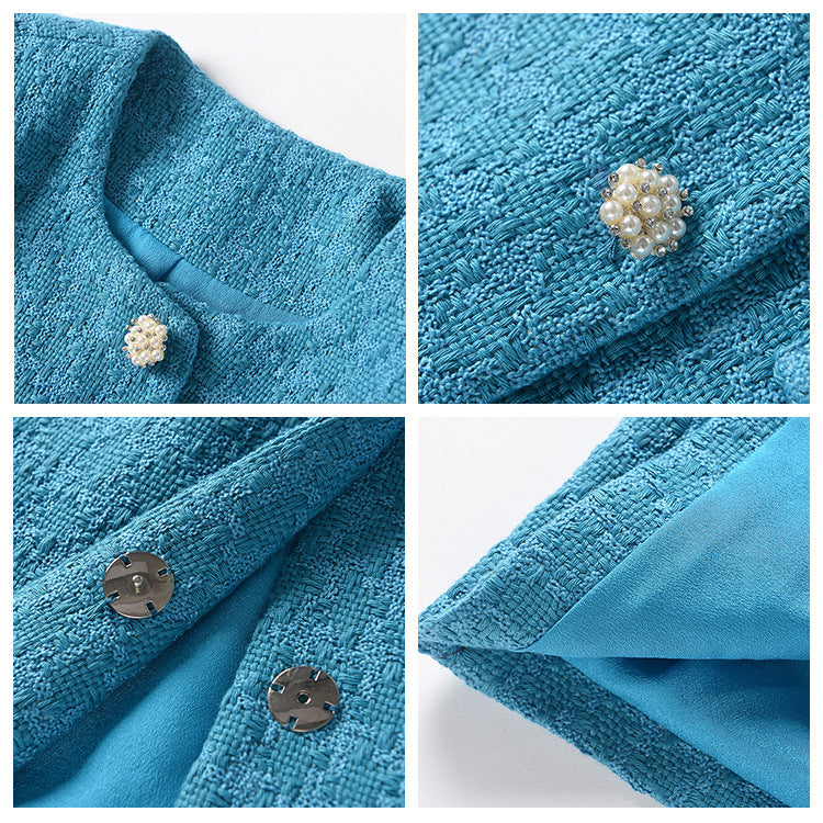 Women's New Tweed Short Coat Skirt