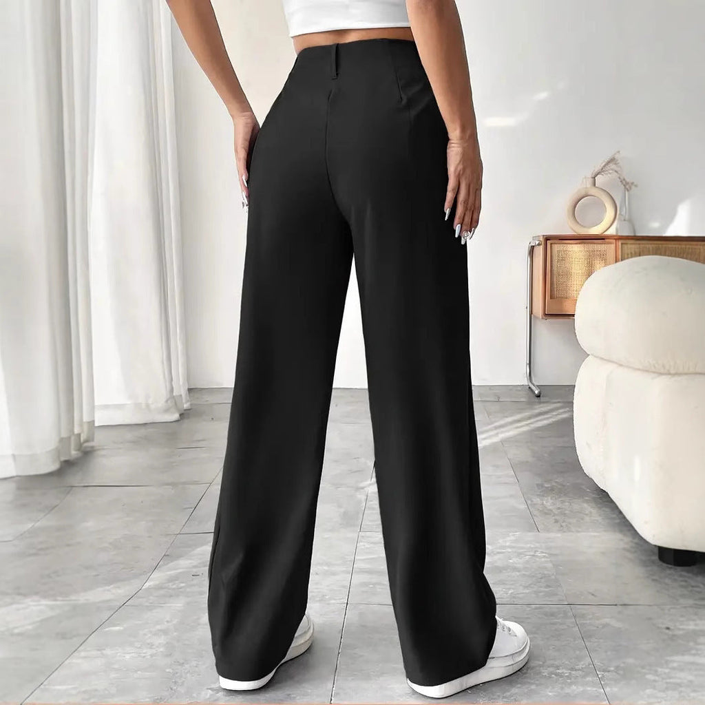 Autumn And Winter High Waist All-matching Wide Leg Leisure Suit Pants For Women