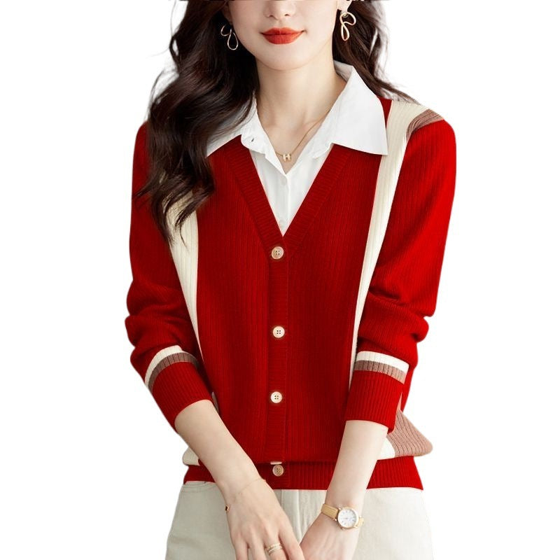 Women's Fashion Casual Multicolor Top Bottoming Shirt