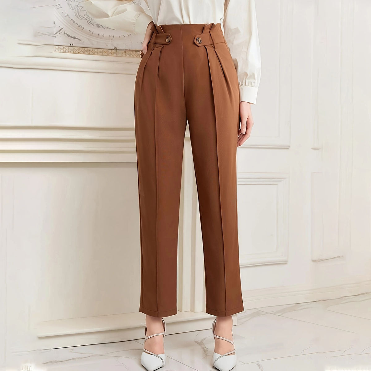 Women's Straight Ankle-length Suit Pants