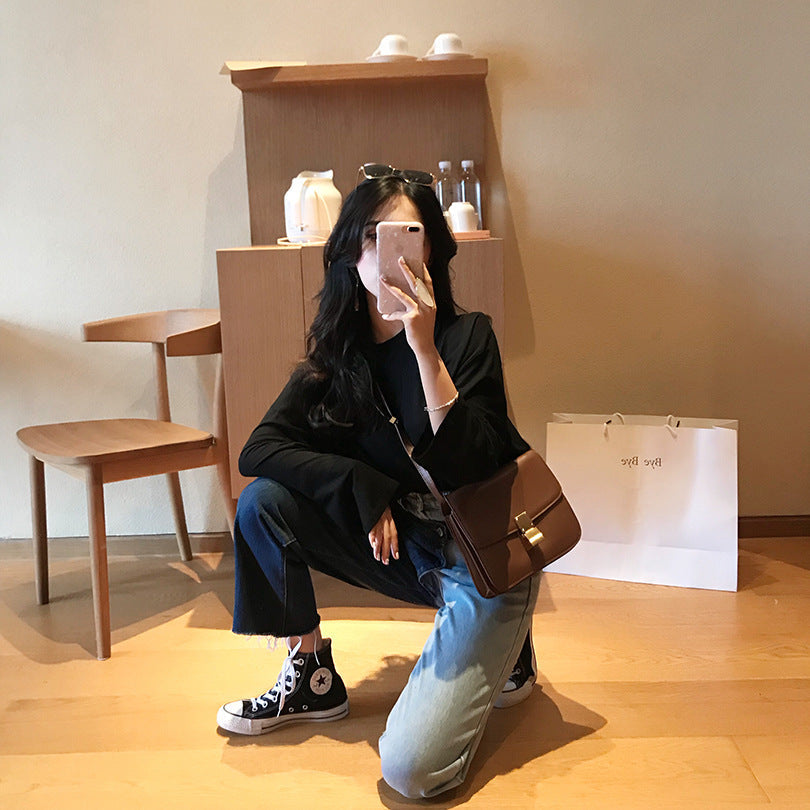 New Hong Kong-style Casual Straight-leg Trousers For Autumn And Winter