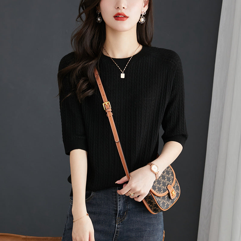 Loose Twist Shape Bottoming Shirt Sweater
