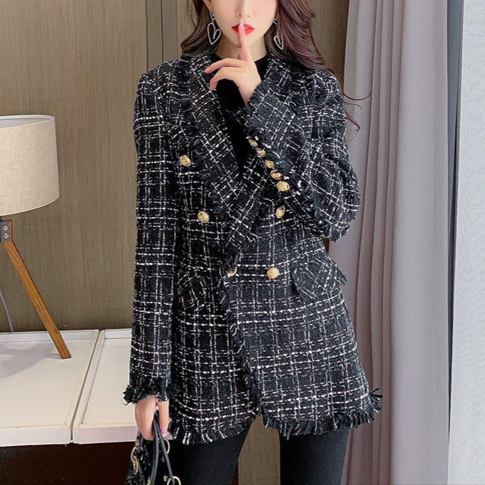 Temperament Tweed Small Fragrance Suit Jacket Women