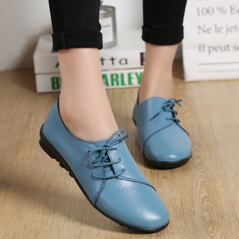 Women's Casual Round Head Shock-absorbing Flat Heel Single Shoes