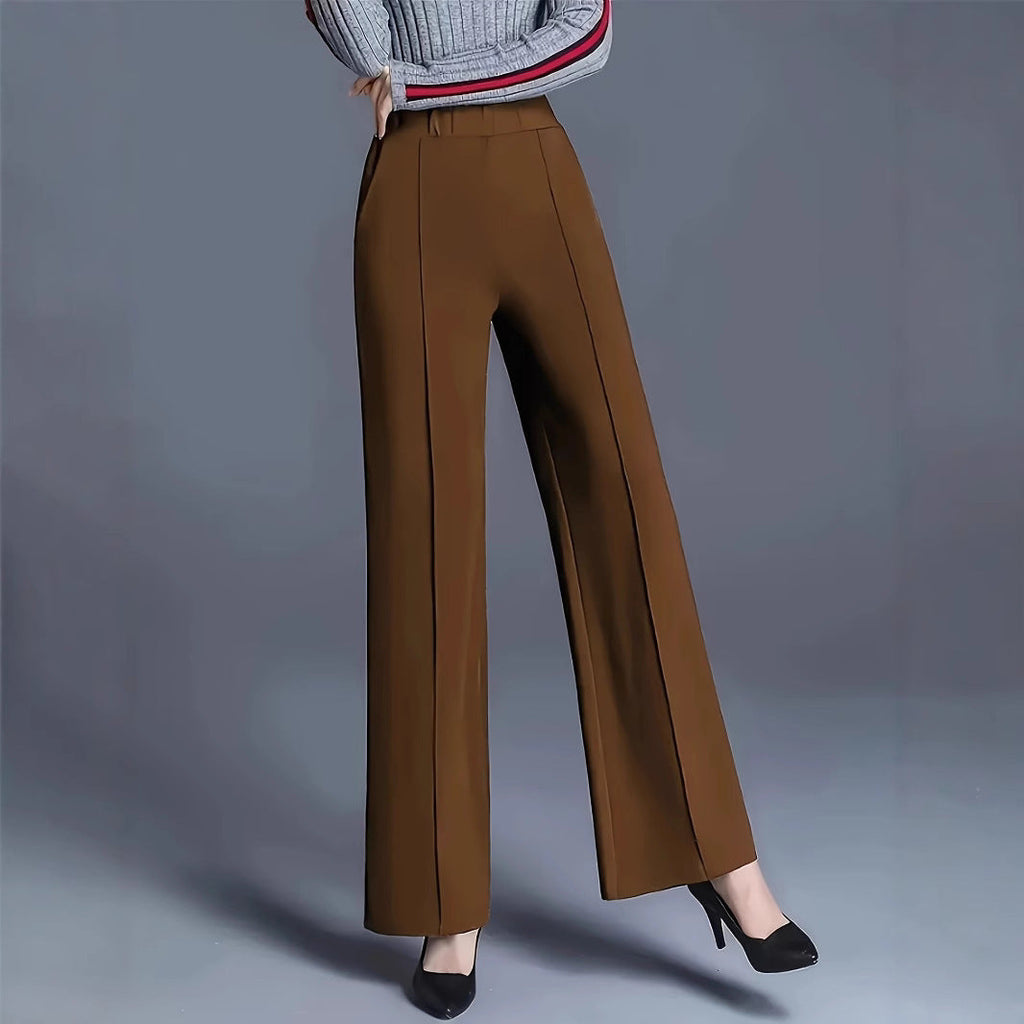 Women's Autumn And Winter Solid Color Wide Leg High Waist Loose And Slimming Casual Pants