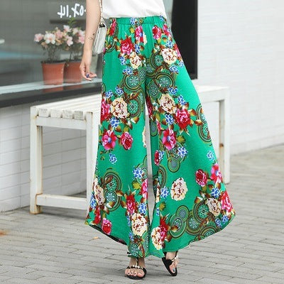 Women's high waist drape large size wide leg pants