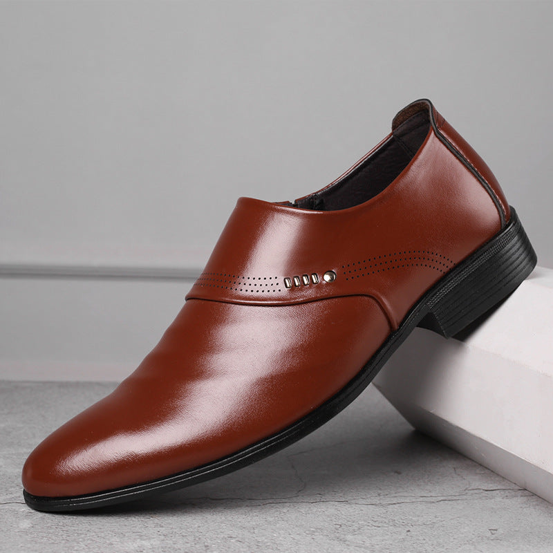 Casual pointed toe men leather shoes