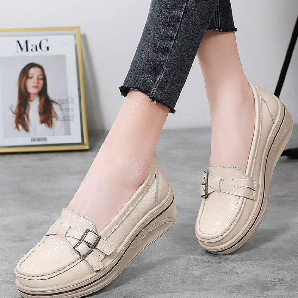 New Platform Leather Casual Women's Shoes