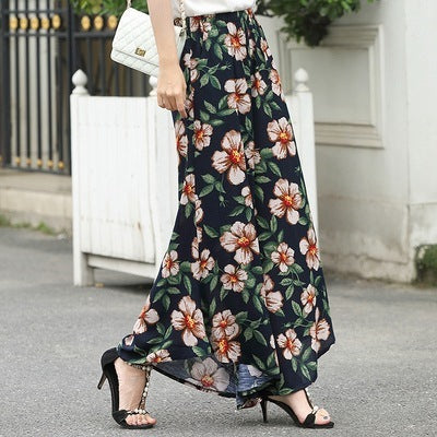Women's high waist drape large size wide leg pants