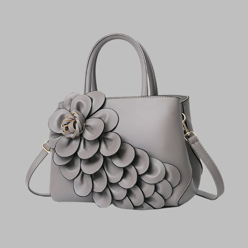 PU leather flower portable shoulder bag