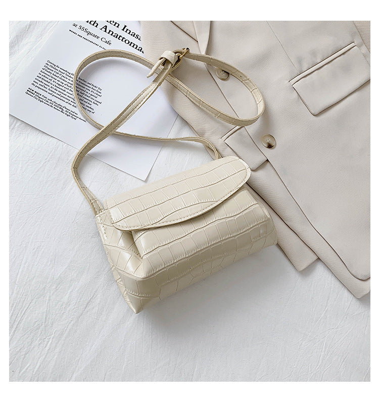 All-match texture single shoulder small square bag