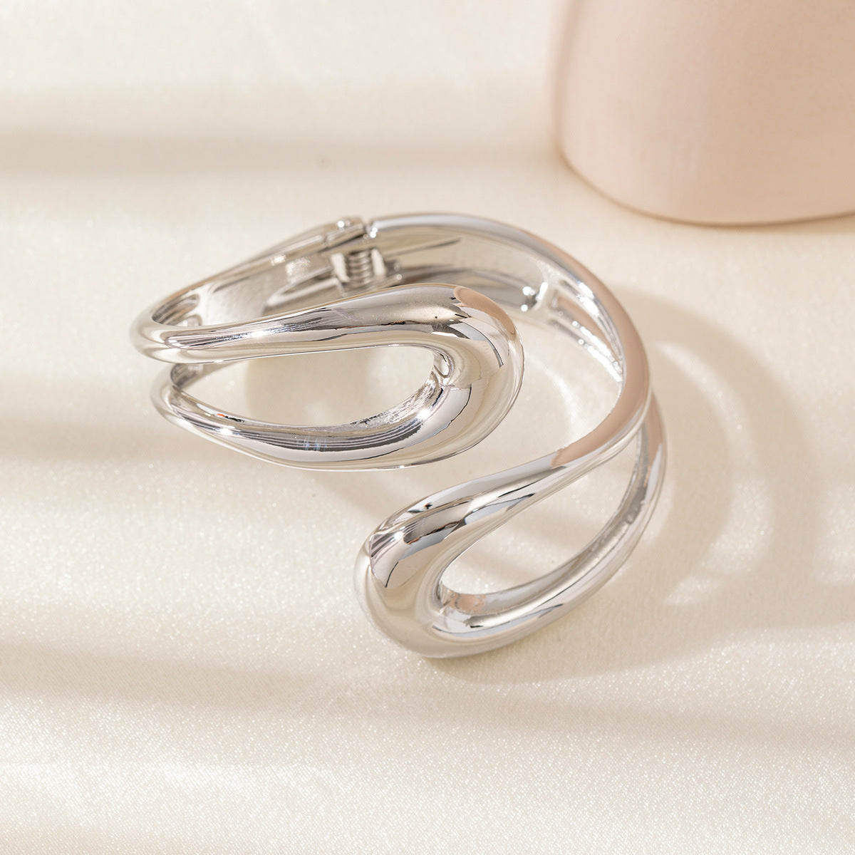 Personalized Hammered Irregular Gold Bracelet For Women