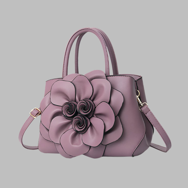 PU leather flower portable shoulder bag