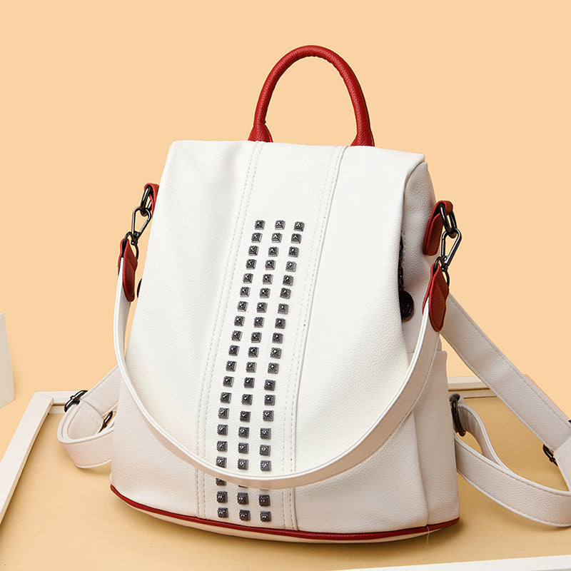 Single Shoulder Bag Multi-purpose Travel Backpack Female Bag New Style Backpack Personalized Punk Handbag