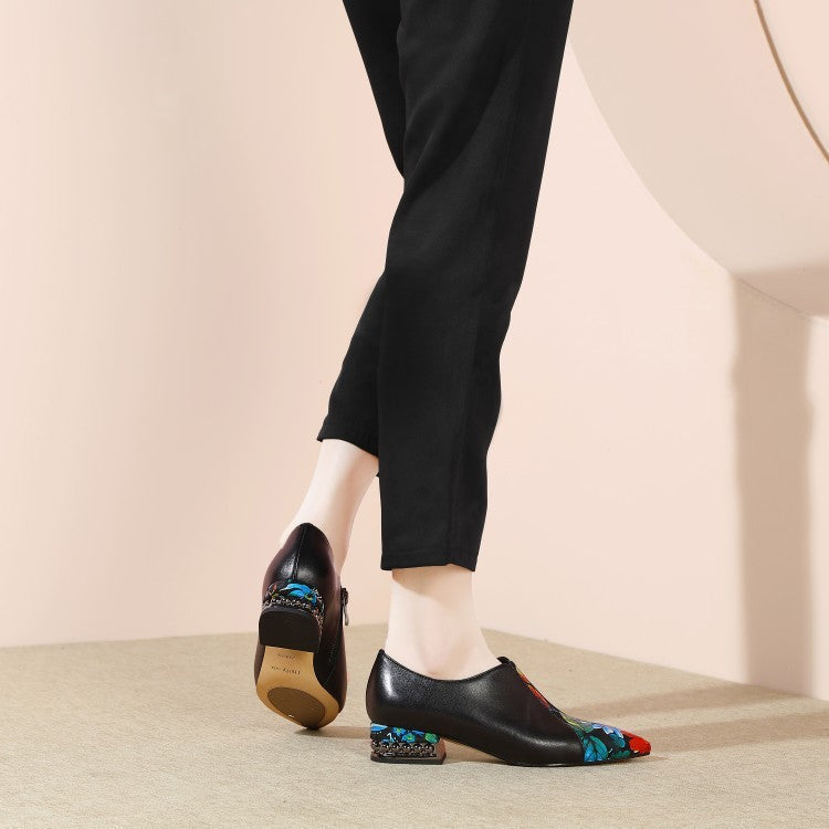 All-match embroidered decoration trend low shoes