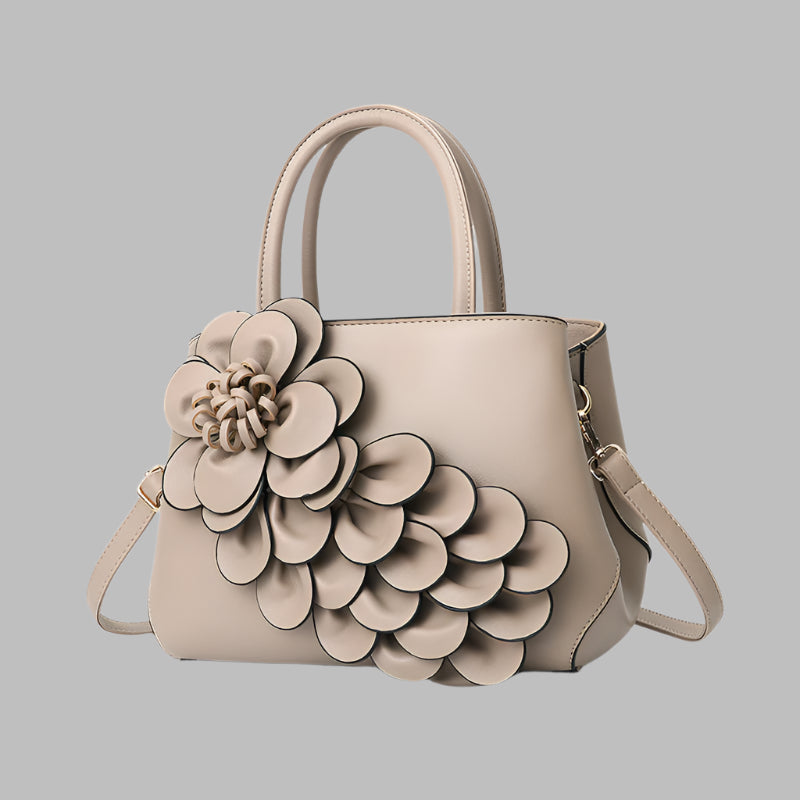 PU leather flower portable shoulder bag