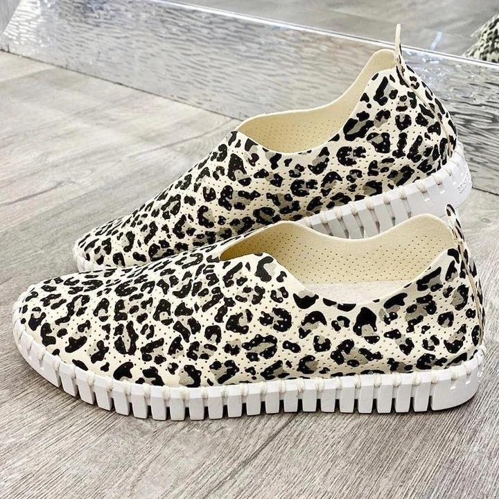 Leopard print single shoes snake print flats