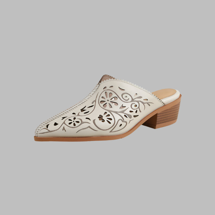 Top Layer Cowhide High Heel Non-slip Closed-toe Slippers