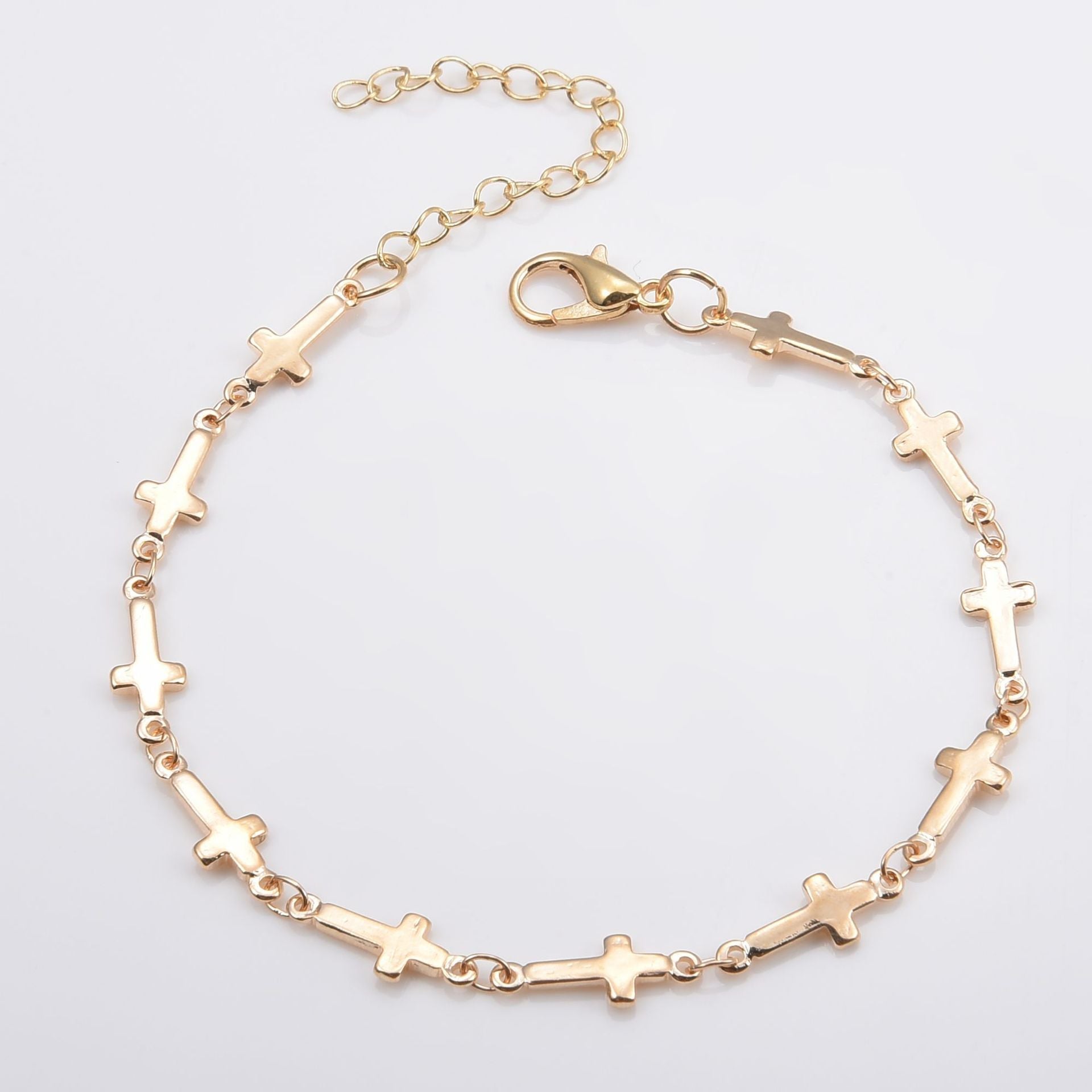 Bohemian Style Metal Cross Chain Bracelet