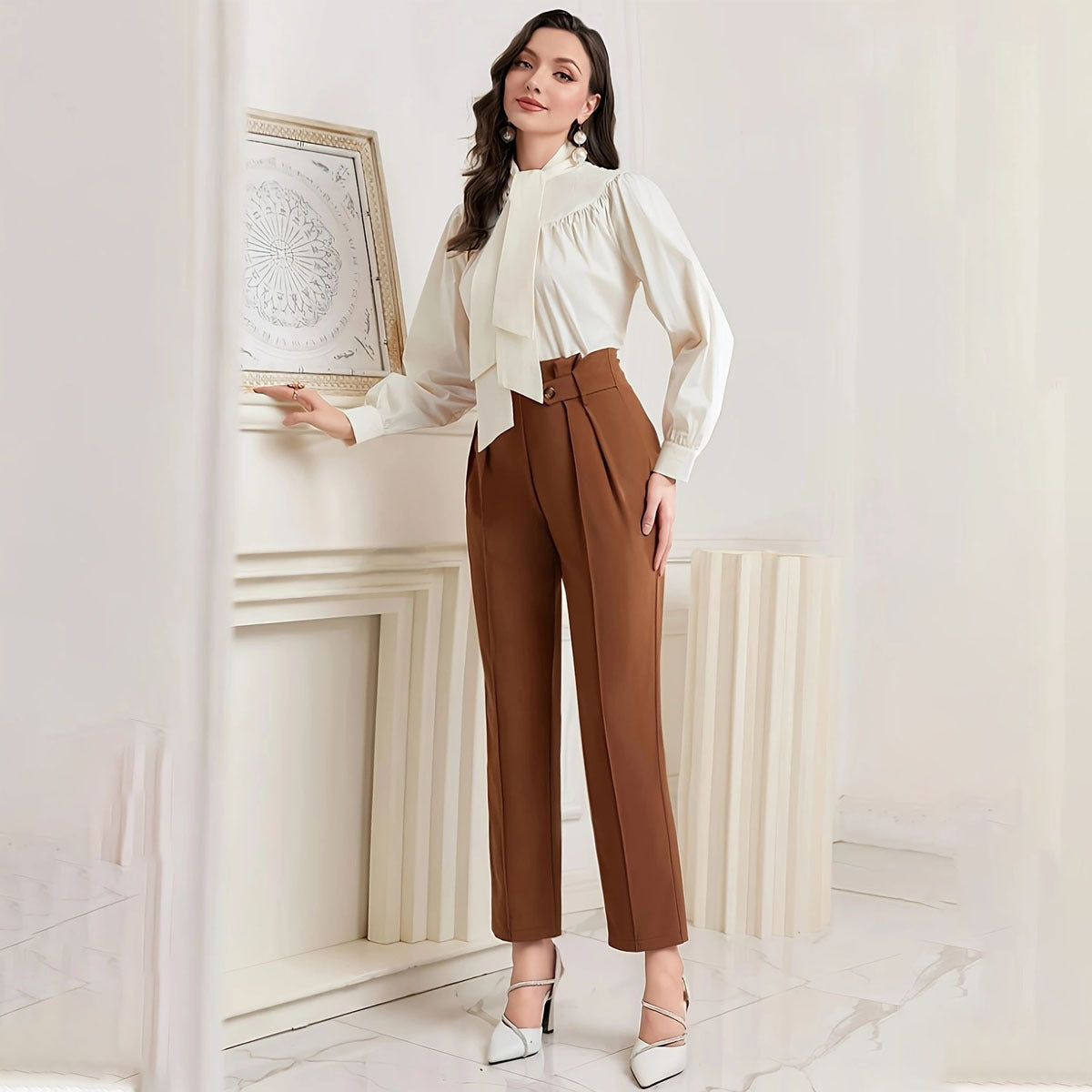 Women's Straight Ankle-length Suit Pants