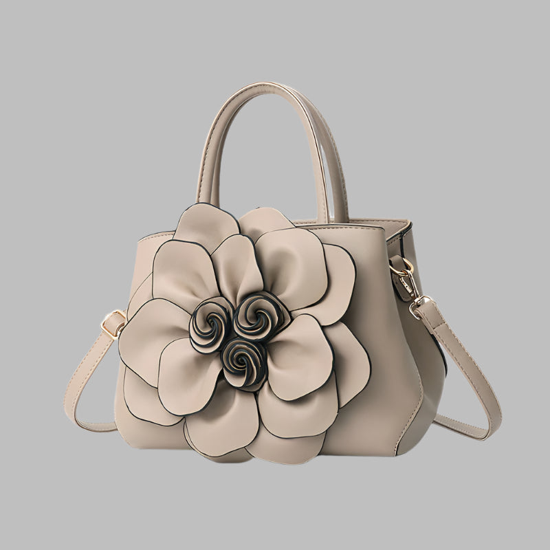 PU leather flower portable shoulder bag