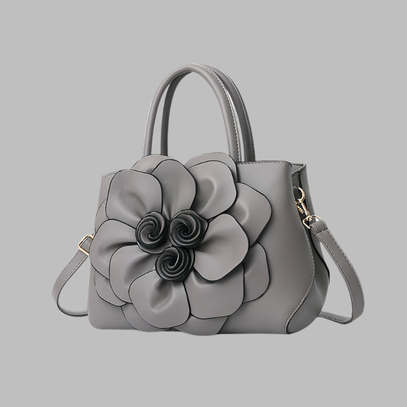 PU leather flower portable shoulder bag
