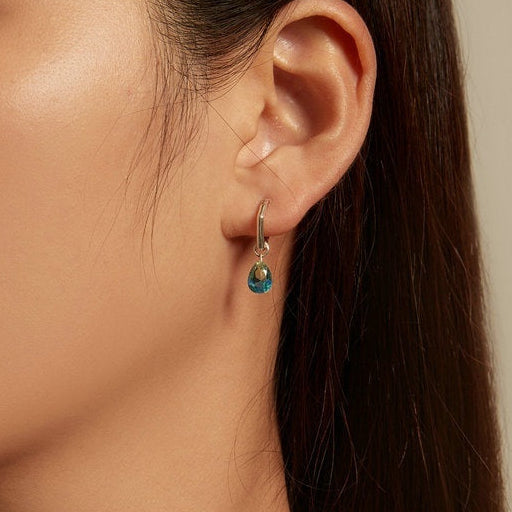 Sterling Silver S925 Water Drop Earrings Simple Gradient