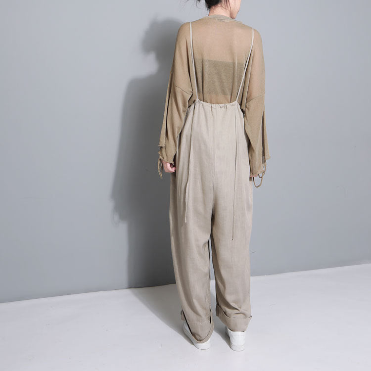 Literary wind sling to adjust a variety of wearing comfortable cotton and linen loose wide leg pants