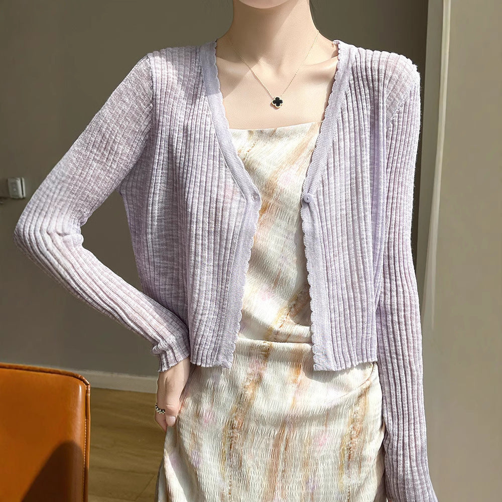 Women's Thin Coat Summer With Suspenders Outerwear Cover-up