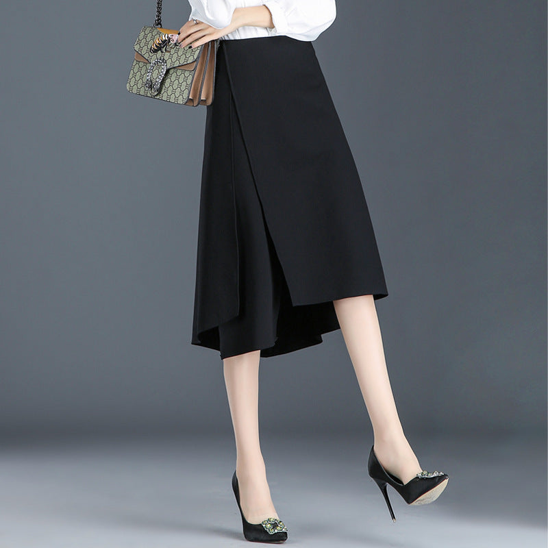 Irregular Skirt Women's Summer High Waisted Thin Asymmetrical Mid Length Skirt