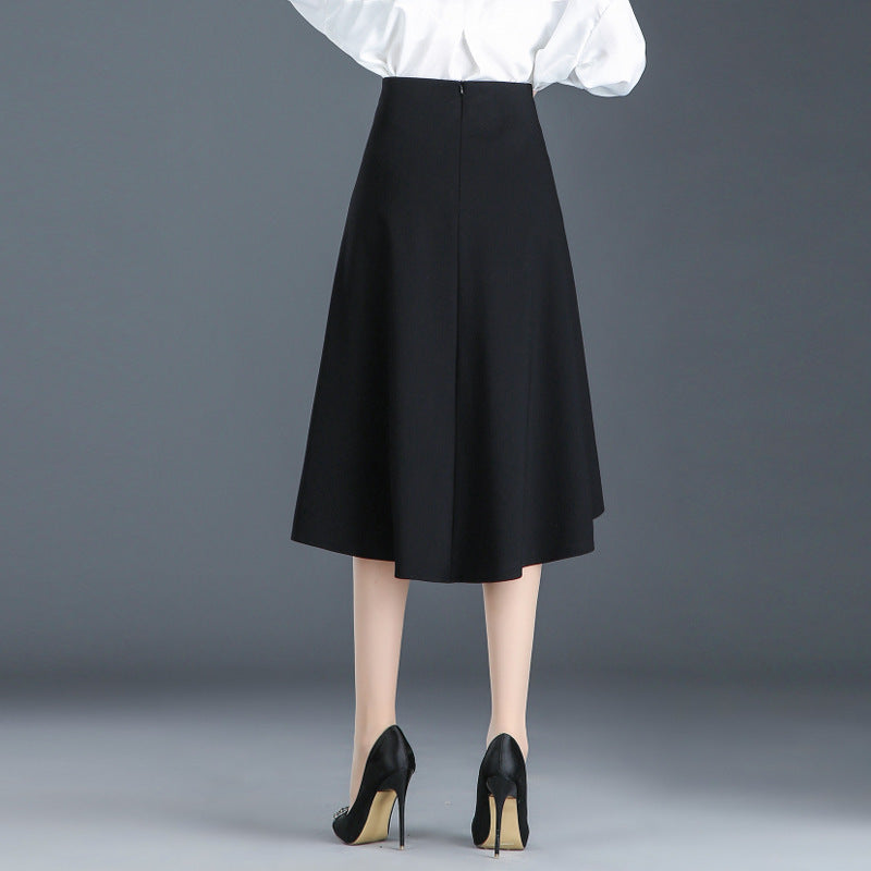 Irregular Skirt Women's Summer High Waisted Thin Asymmetrical Mid Length Skirt