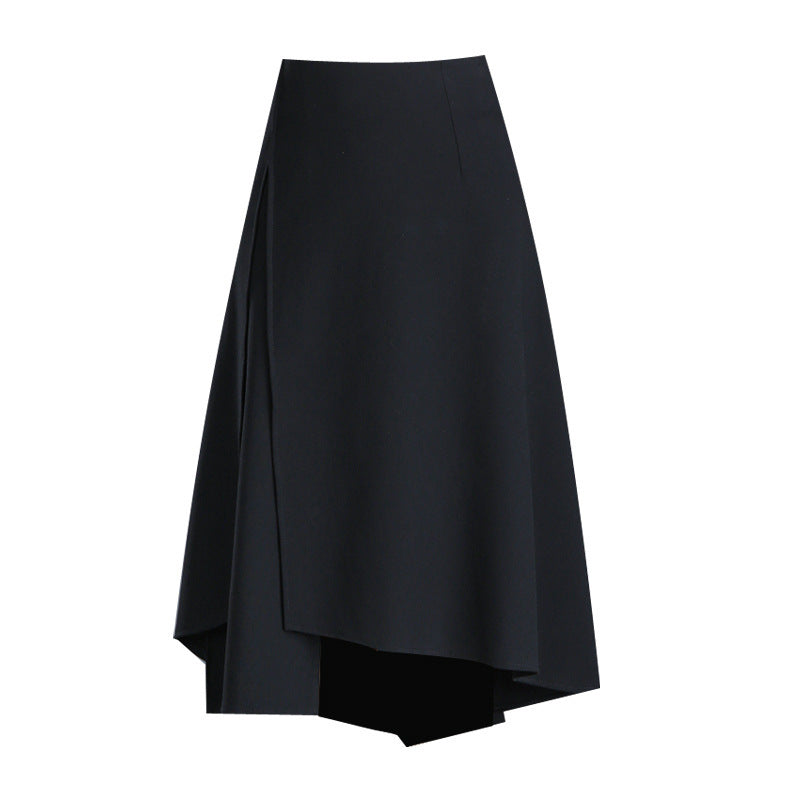 Irregular Skirt Women's Summer High Waisted Thin Asymmetrical Mid Length Skirt