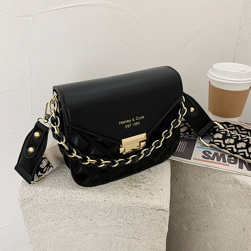 Fashion Rhombus Embroidery Thread One-shoulder Small Square Bag