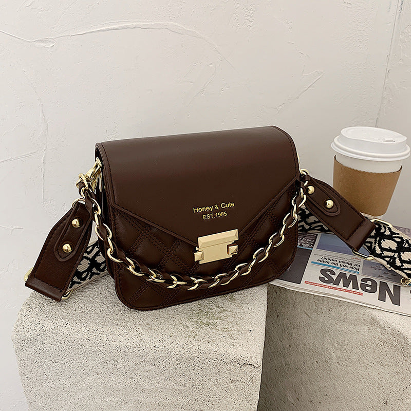 Fashion Rhombus Embroidery Thread One-shoulder Small Square Bag