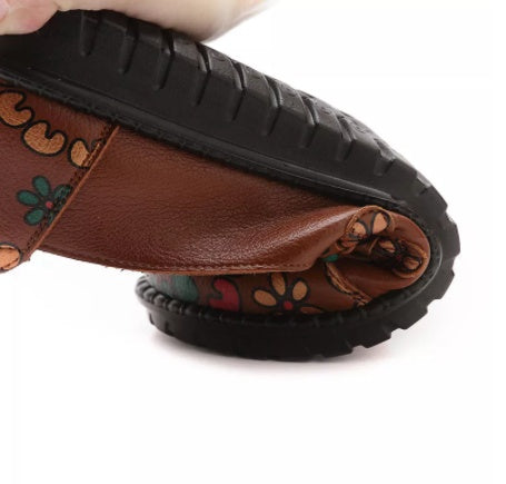 Ethnic Style Mother Shoes Autumn Women Soft-Soled Lazy Shoes Comfortable Women's Shoes Middle-Aged And Elderly Flat Shoes