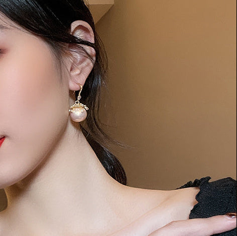 Korean Net Red New Pearl Earrings Female Exquisite High-End Temperament Earrings French Autumn And Winter Earrings