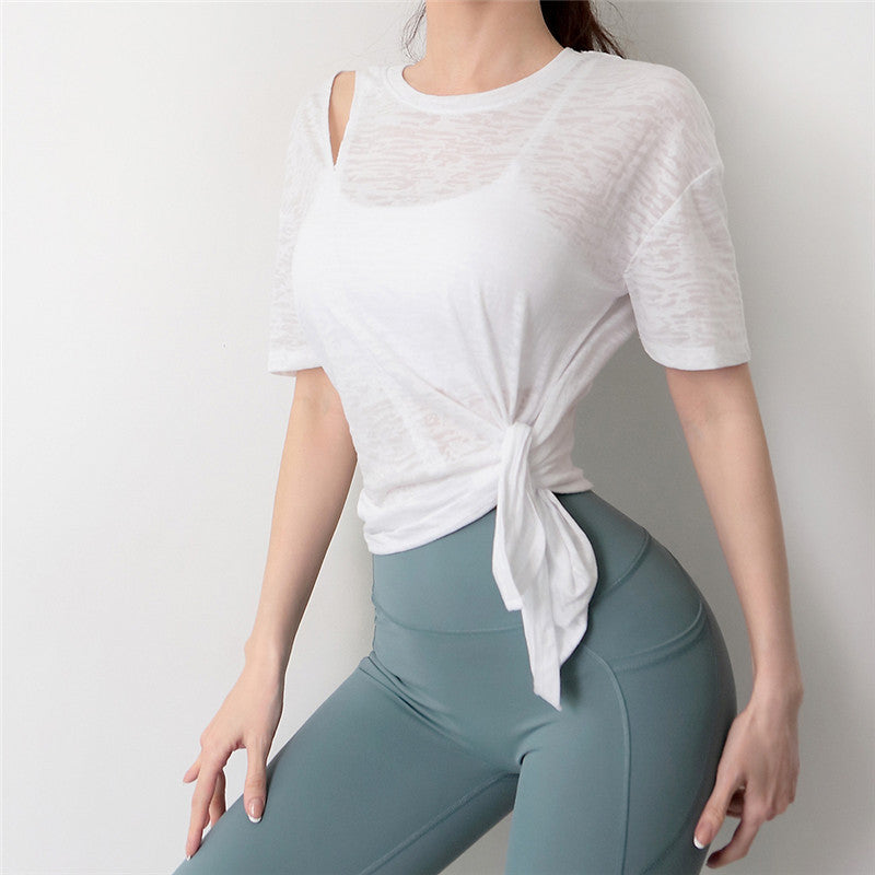 Thin Fitness Quick-drying Running Training T-shirt Round Neck Yoga Wear