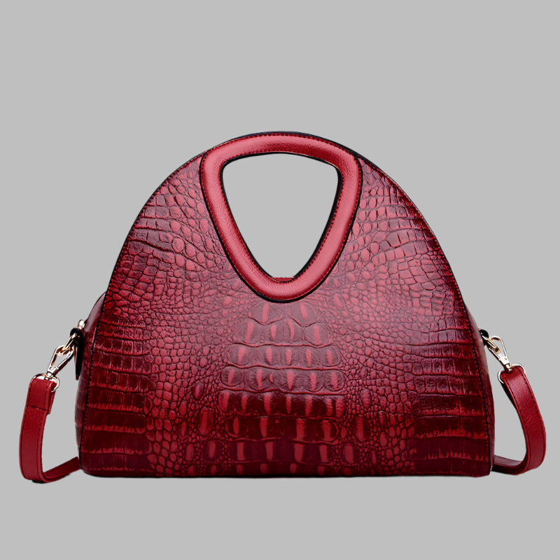 Ladies One Shoulder Crossbody Embossed Soft Leather Tote