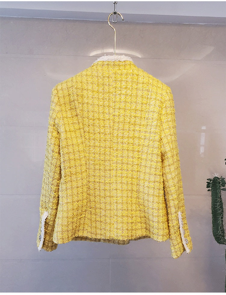 Autumn And Winter Xiaoxiang Short Coat Female Ladies Stand-Collar Double-Breasted Tweed Coat