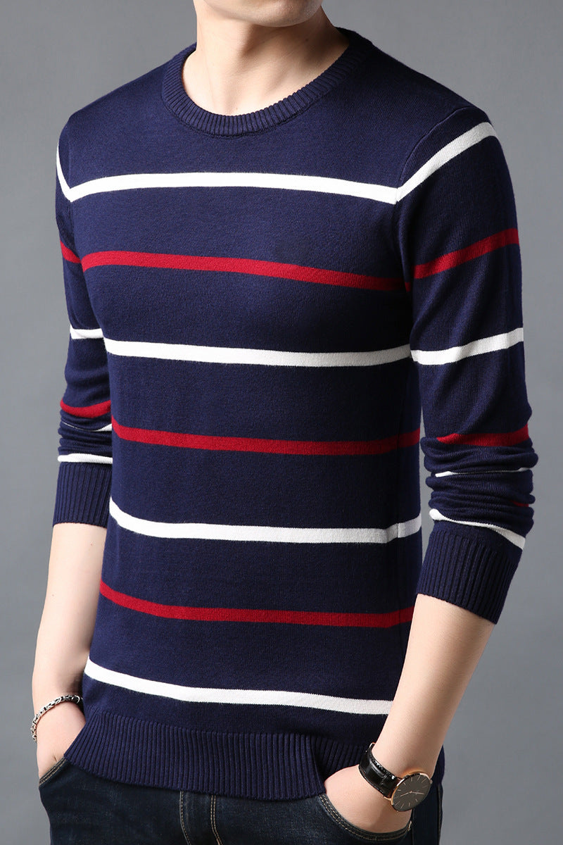 New Men'S Sweater Fashion Casual Korean Version Of The Slim Round Neck Sweater Sweater Men'S Bottoming Shirt