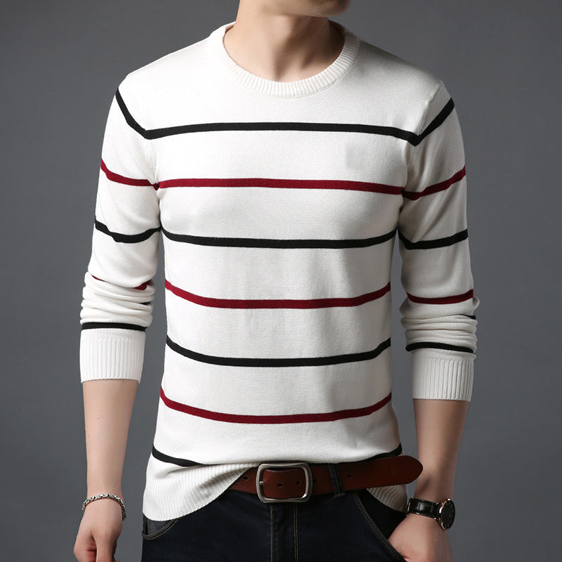 New Men'S Sweater Fashion Casual Korean Version Of The Slim Round Neck Sweater Sweater Men'S Bottoming Shirt