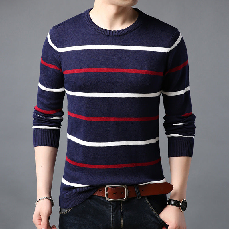 New Men'S Sweater Fashion Casual Korean Version Of The Slim Round Neck Sweater Sweater Men'S Bottoming Shirt