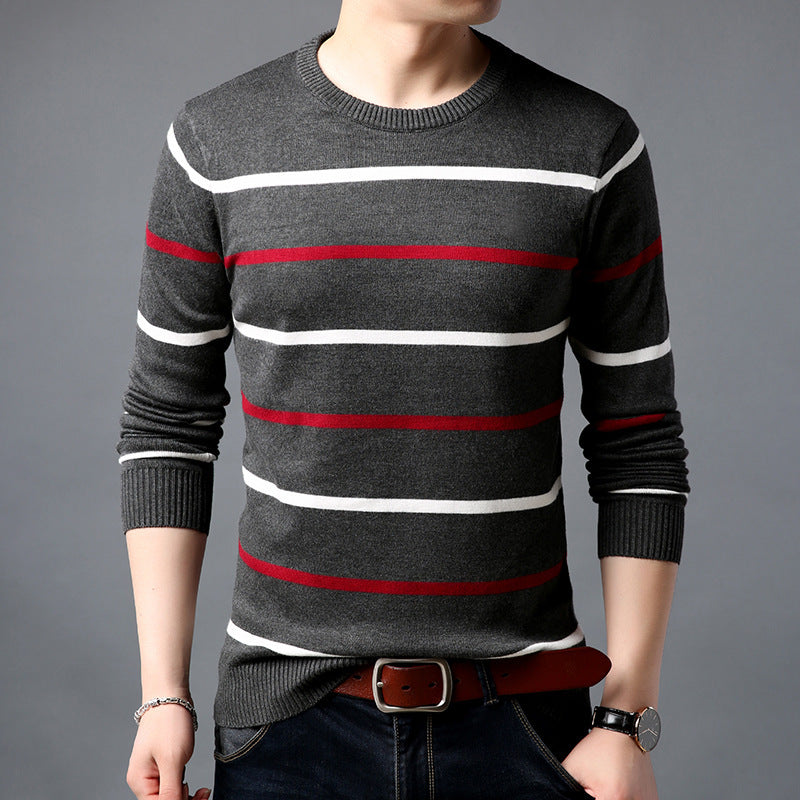 New Men'S Sweater Fashion Casual Korean Version Of The Slim Round Neck Sweater Sweater Men'S Bottoming Shirt