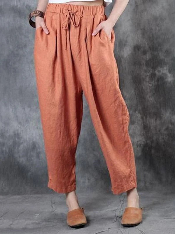 Casual Solid Color Plus Size Pants