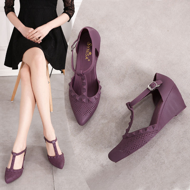 Women's Sandals Baotou Thick-soled Jelly Shoes Pointed Rain Boots